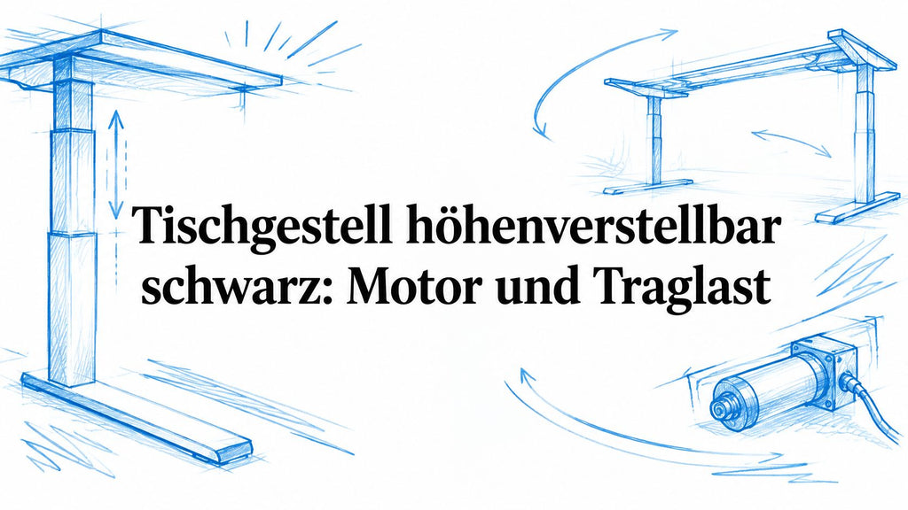 Tischgestell höhenverstellbar schwarz: Motor und Traglast